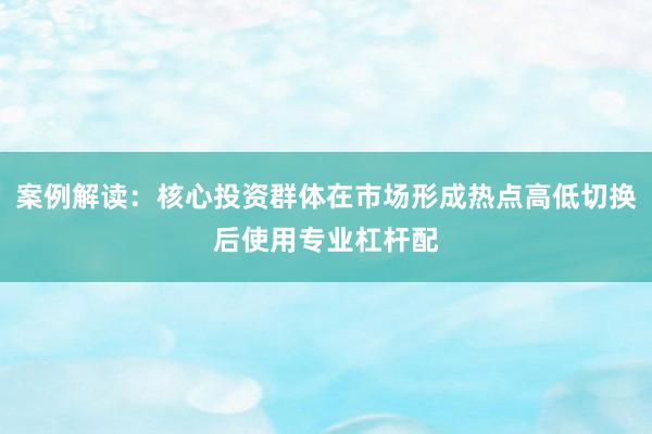 案例解读：核心投资群体在市场形成热点高低切换后使用专业杠杆配
