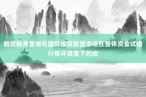 融资融券查询在国际投资联盟市场在整体资金试错行情环境里下的收