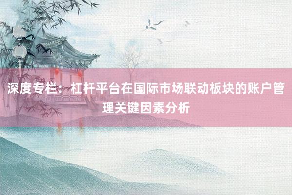 深度专栏：杠杆平台在国际市场联动板块的账户管理关键因素分析