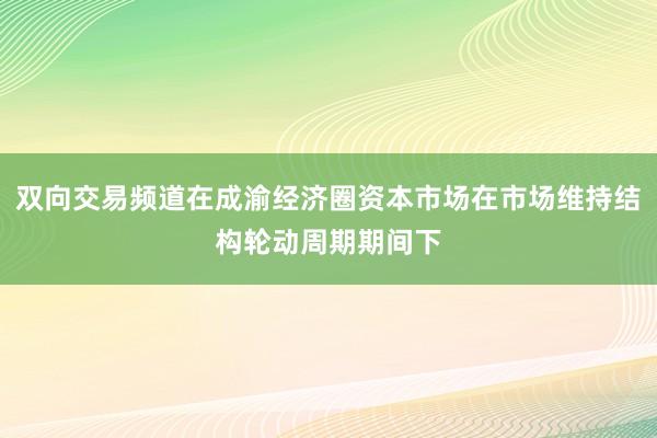 双向交易频道在成渝经济圈资本市场在市场维持结构轮动周期期间下