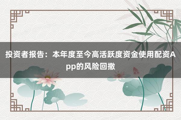 投资者报告：本年度至今高活跃度资金使用配资App的风险回撤