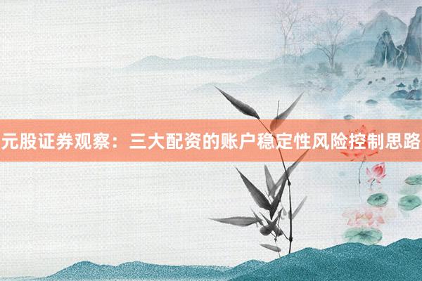 元股证券观察：三大配资的账户稳定性风险控制思路