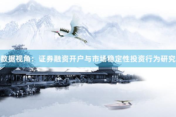 数据视角：证券融资开户与市场稳定性投资行为研究