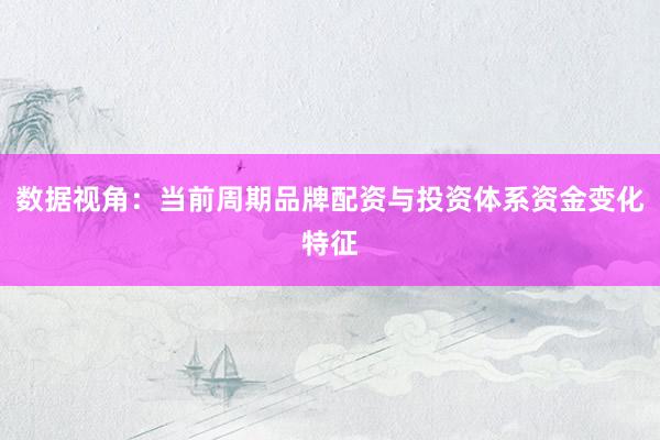 数据视角：当前周期品牌配资与投资体系资金变化特征