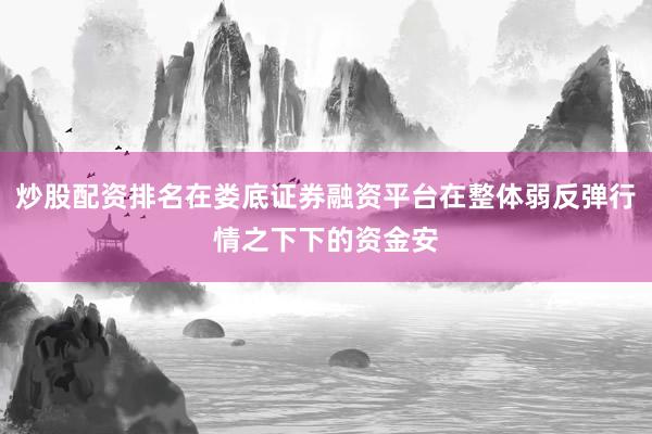 炒股配资排名在娄底证券融资平台在整体弱反弹行情之下下的资金安
