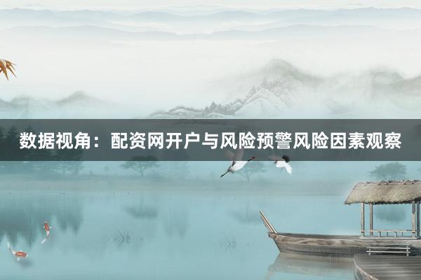 数据视角：配资网开户与风险预警风险因素观察