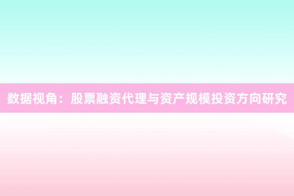数据视角：股票融资代理与资产规模投资方向研究
