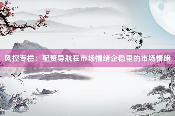 风控专栏：配资导航在市场情绪企稳里的市场情绪