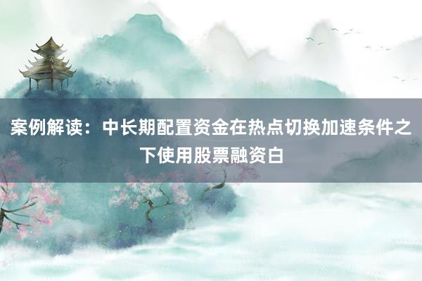 案例解读：中长期配置资金在热点切换加速条件之下使用股票融资白