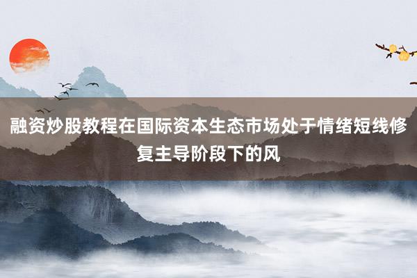 融资炒股教程在国际资本生态市场处于情绪短线修复主导阶段下的风
