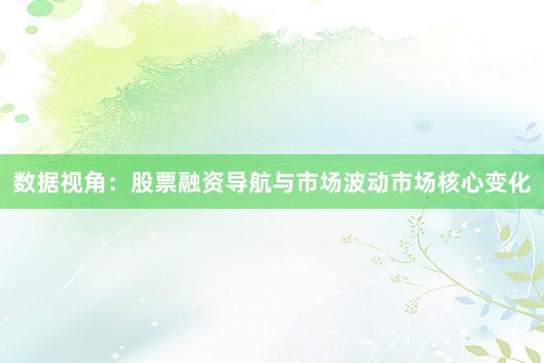 数据视角：股票融资导航与市场波动市场核心变化