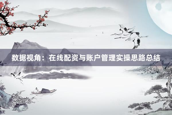 数据视角：在线配资与账户管理实操思路总结