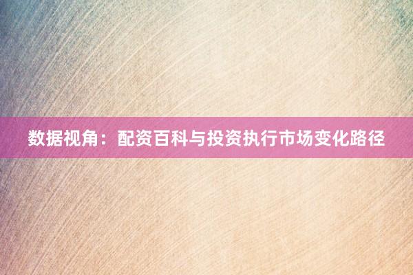 数据视角：配资百科与投资执行市场变化路径