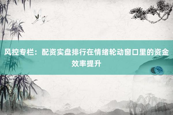风控专栏：配资实盘排行在情绪轮动窗口里的资金效率提升