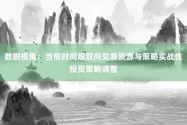 数据视角：当前时间段双向交易资源与策略实战性投资策略调整