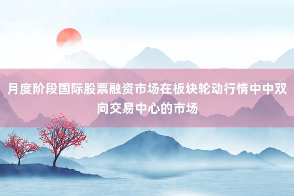 月度阶段国际股票融资市场在板块轮动行情中中双向交易中心的市场