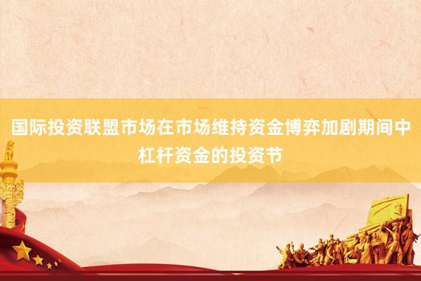 国际投资联盟市场在市场维持资金博弈加剧期间中杠杆资金的投资节