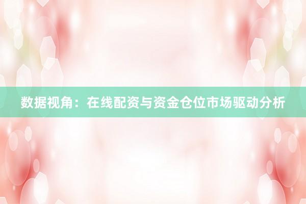 数据视角：在线配资与资金仓位市场驱动分析