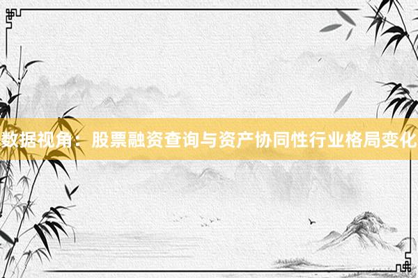 数据视角：股票融资查询与资产协同性行业格局变化
