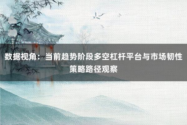数据视角：当前趋势阶段多空杠杆平台与市场韧性策略路径观察