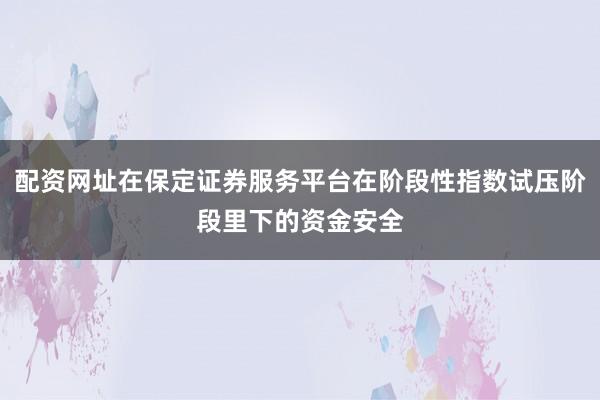 配资网址在保定证券服务平台在阶段性指数试压阶段里下的资金安全