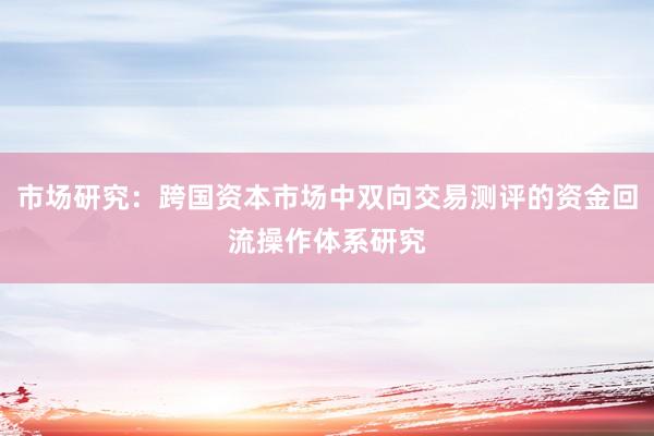市场研究：跨国资本市场中双向交易测评的资金回流操作体系研究