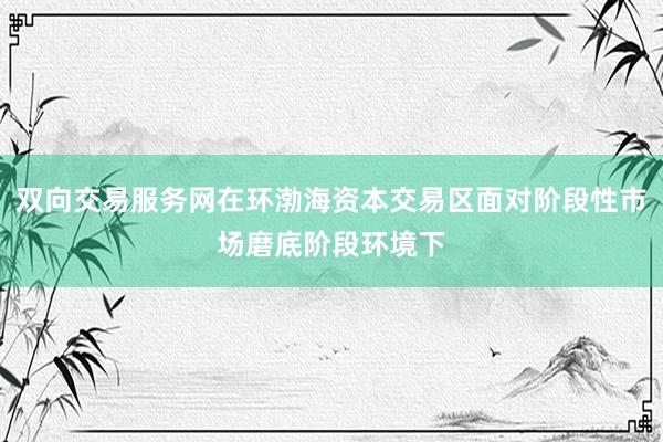 双向交易服务网在环渤海资本交易区面对阶段性市场磨底阶段环境下