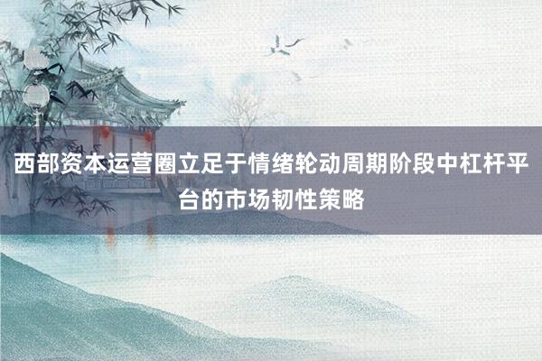西部资本运营圈立足于情绪轮动周期阶段中杠杆平台的市场韧性策略