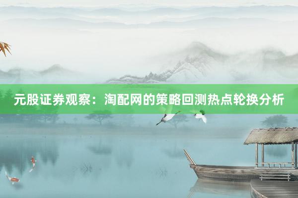 元股证券观察：淘配网的策略回测热点轮换分析