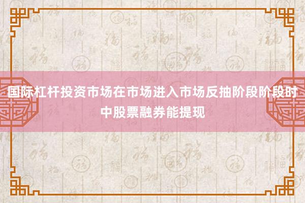 国际杠杆投资市场在市场进入市场反抽阶段阶段时中股票融券能提现