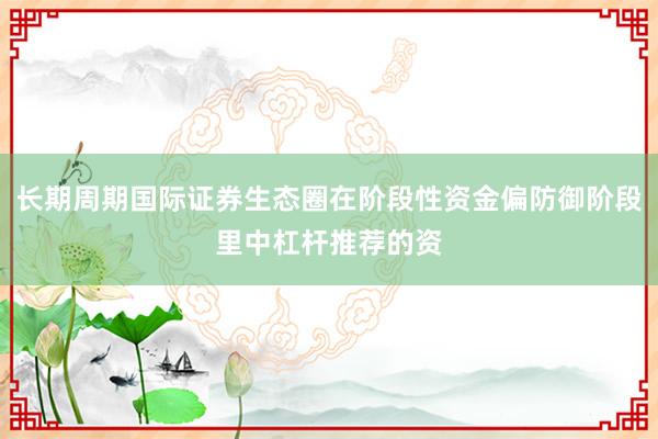 长期周期国际证券生态圈在阶段性资金偏防御阶段里中杠杆推荐的资