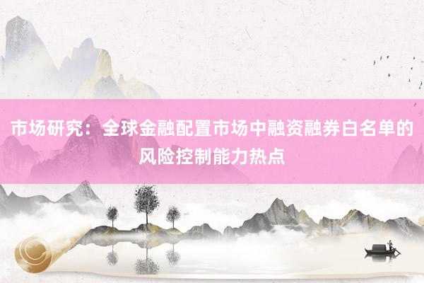 市场研究：全球金融配置市场中融资融券白名单的风险控制能力热点