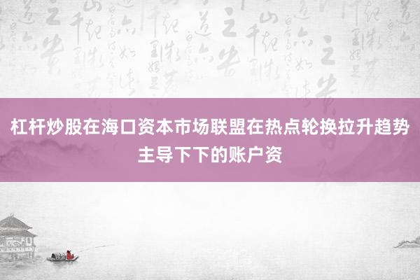 杠杆炒股在海口资本市场联盟在热点轮换拉升趋势主导下下的账户资