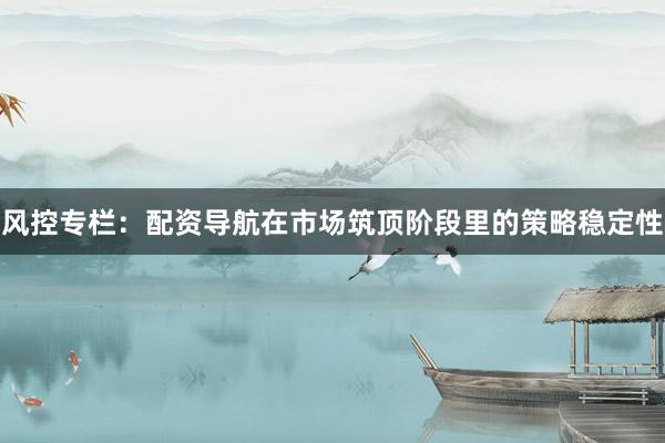 风控专栏：配资导航在市场筑顶阶段里的策略稳定性