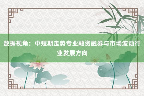 数据视角:中短期走势专业融资融券与市场波动行业发展方向
