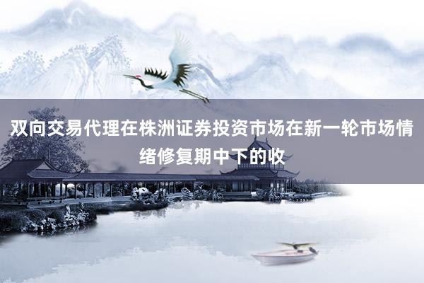 双向交易代理在株洲证券投资市场在新一轮市场情绪修复期中下的收