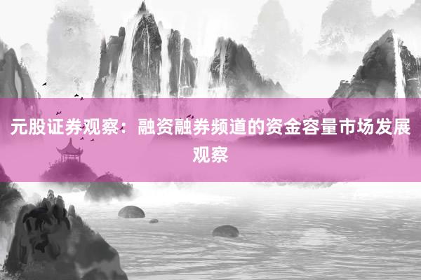 元股证券观察：融资融券频道的资金容量市场发展观察