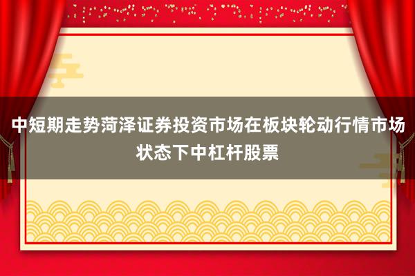 中短期走势菏泽证券投资市场在板块轮动行情市场状态下中杠杆股票