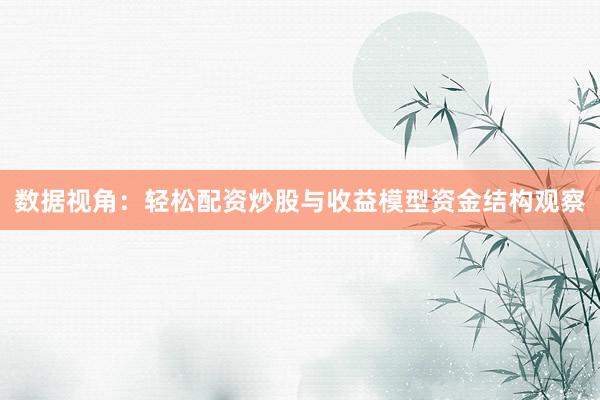数据视角：轻松配资炒股与收益模型资金结构观察