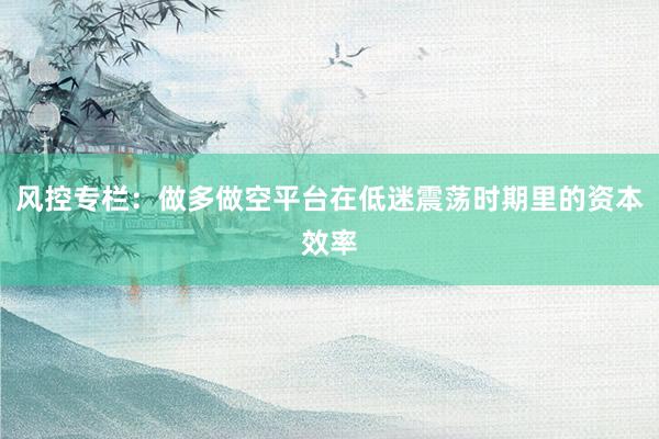 风控专栏：做多做空平台在低迷震荡时期里的资本效率