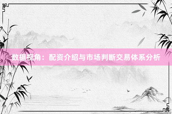 数据视角：配资介绍与市场判断交易体系分析