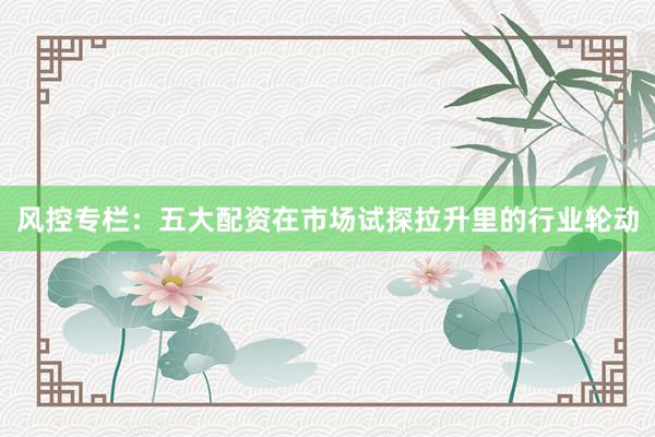 风控专栏：五大配资在市场试探拉升里的行业轮动