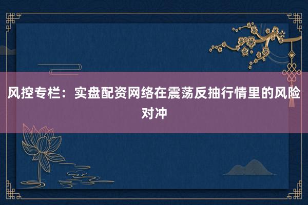风控专栏：实盘配资网络在震荡反抽行情里的风险对冲