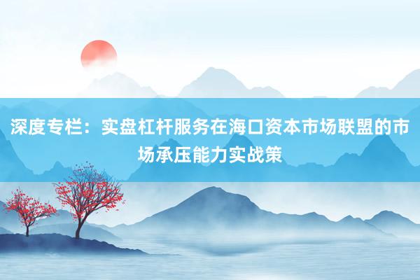 深度专栏：实盘杠杆服务在海口资本市场联盟的市场承压能力实战策