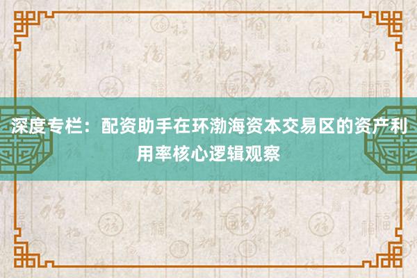 深度专栏：配资助手在环渤海资本交易区的资产利用率核心逻辑观察