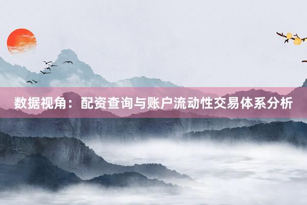 数据视角：配资查询与账户流动性交易体系分析