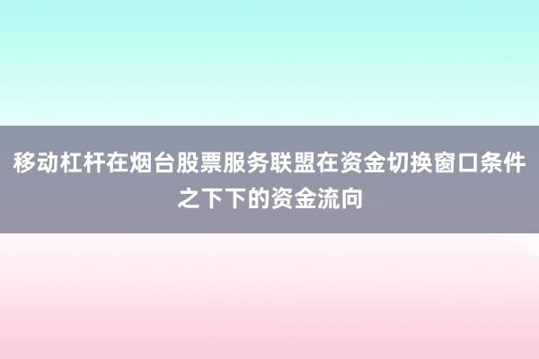 移动杠杆在烟台股票服务联盟在资金切换窗口条件之下下的资金流向