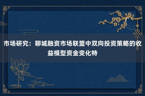 市场研究：聊城融资市场联盟中双向投资策略的收益模型资金变化特