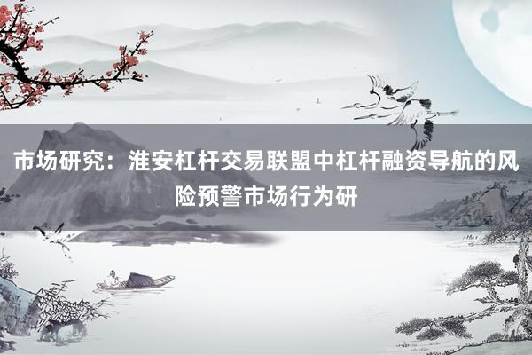 市场研究：淮安杠杆交易联盟中杠杆融资导航的风险预警市场行为研