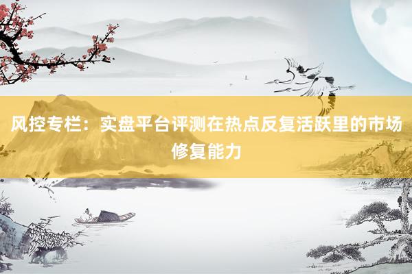 风控专栏：实盘平台评测在热点反复活跃里的市场修复能力